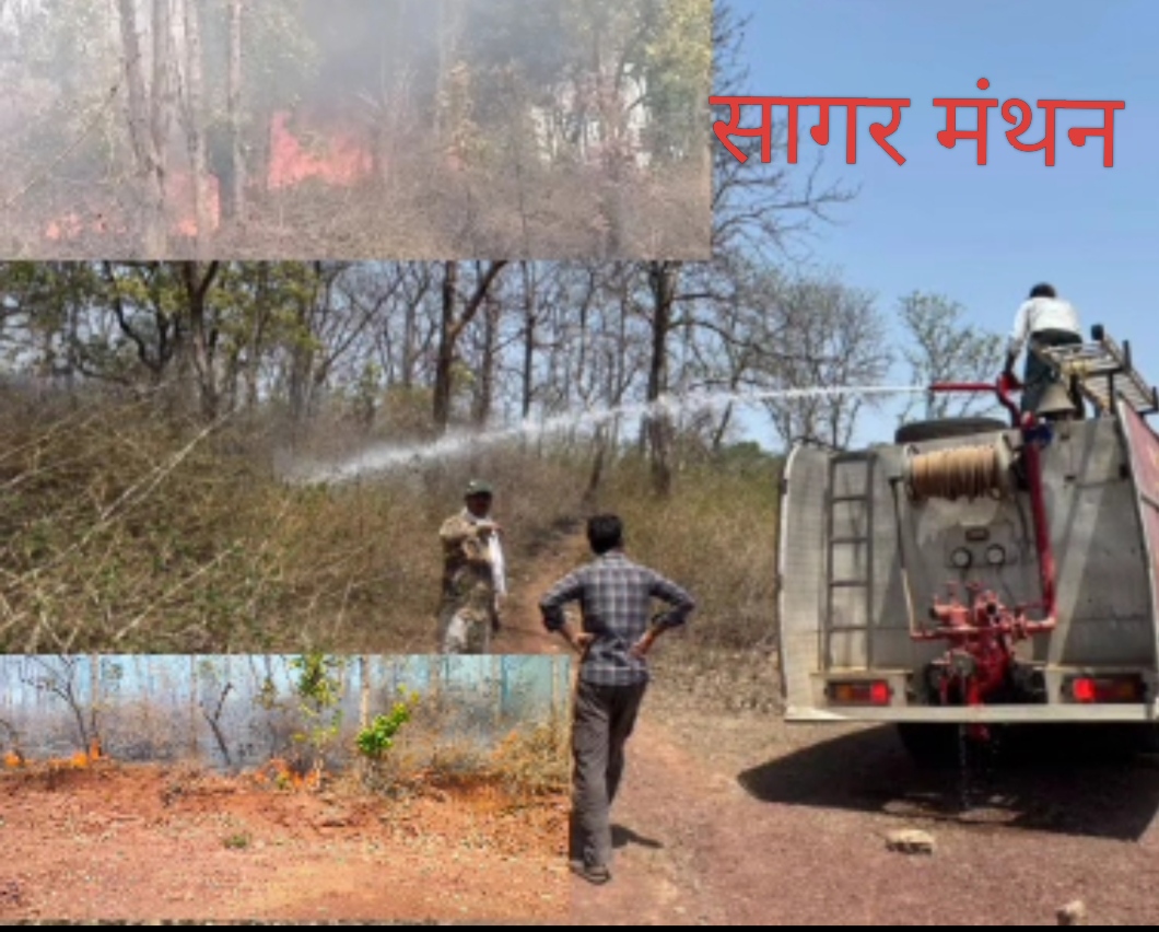 सांगारानी माता जंगल क्षेत्र में भीषण आग से मची अफरा-तफरी, प्रशासन और वन अमले की तत्परता से बड़ा हादसा टला