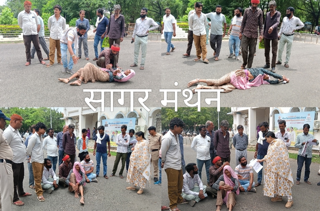 दिव्यांग बुजुर्ग महिला लोट लगाते पहुंची जनसुनवाई, बोलीं– ड्रोन सर्वे की गलती से छिन रहा आशियाना