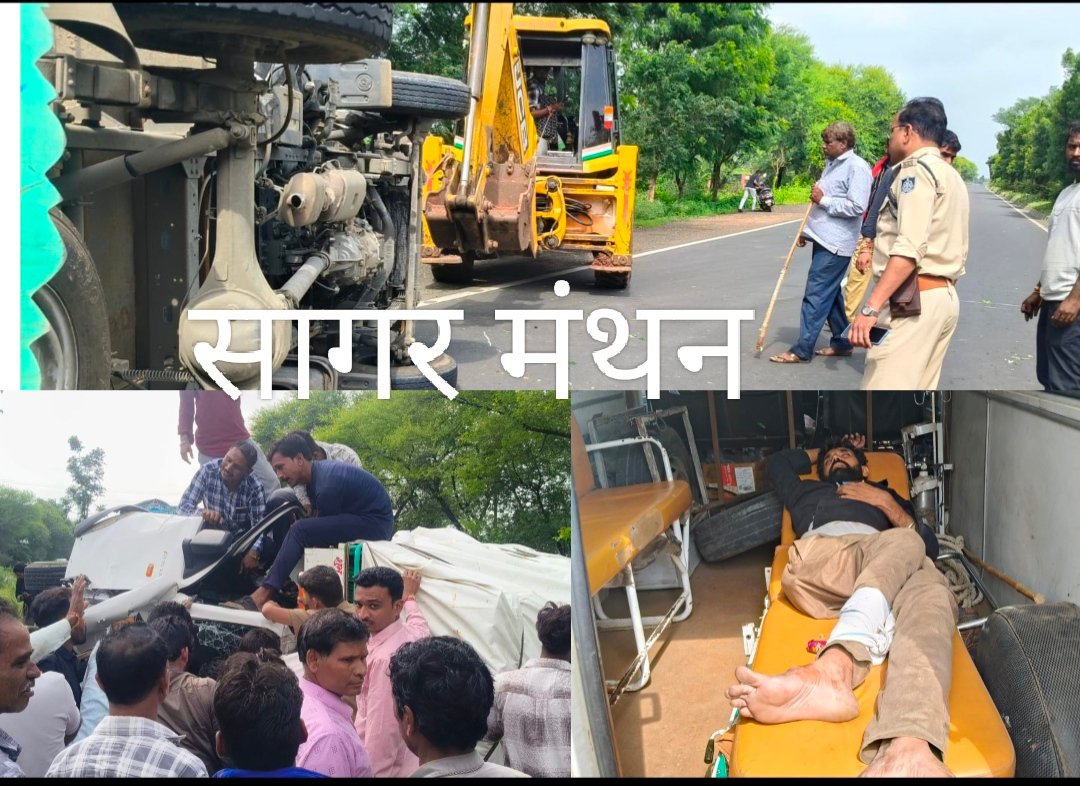 मालखेड़ा फंटे पर अनियंत्रित होकर पलटा लोडिंग टेंपो,चालक गंभीर घायल